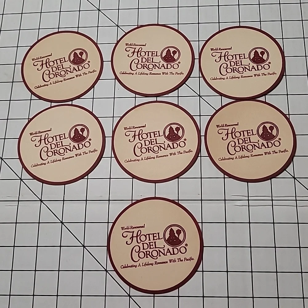 Vintage‎ Hotel del Coronado Drink Coasters x7  Preloved